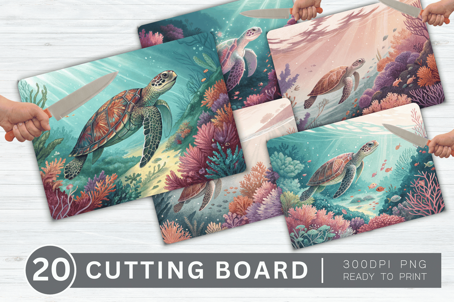 Turtle Cutting Board Design Bundle