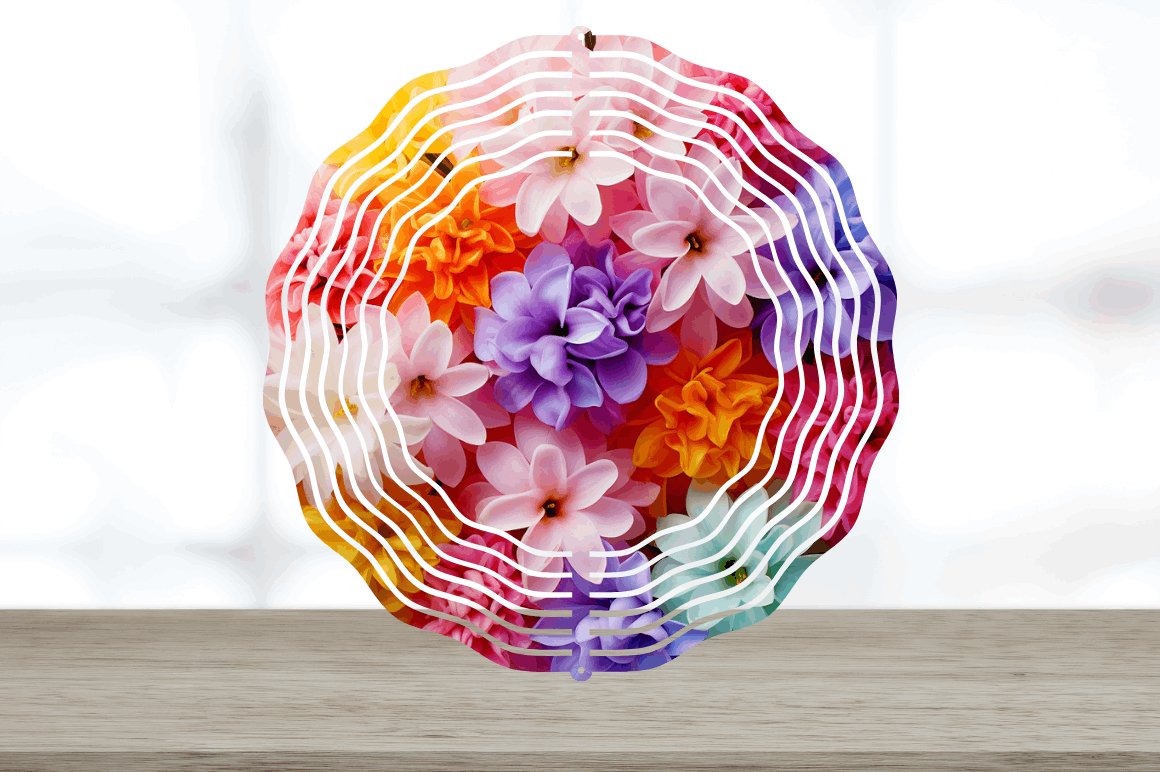 Rainbow Hyacinth Flowers Wind Spinner Bundle