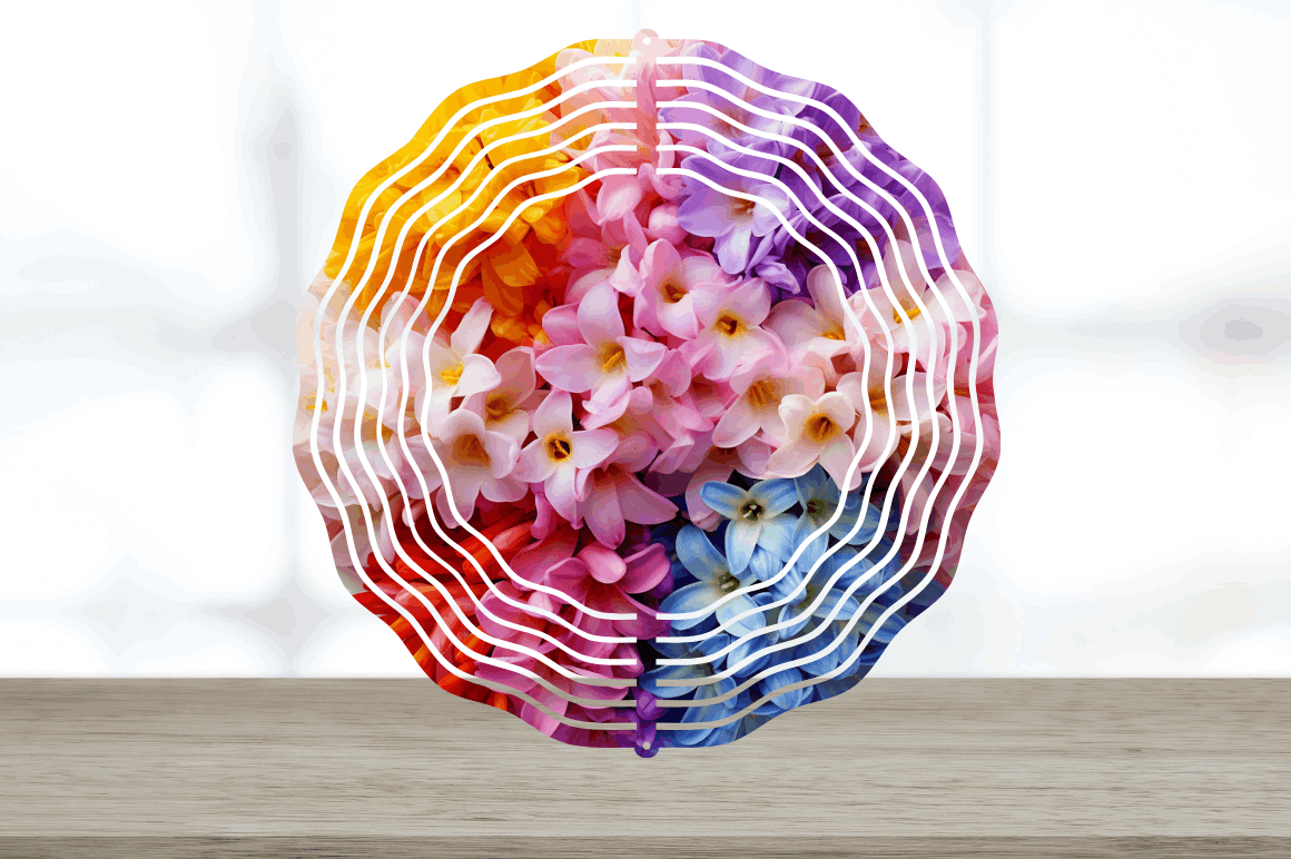 Rainbow Hyacinth Flowers Wind Spinner Bundle