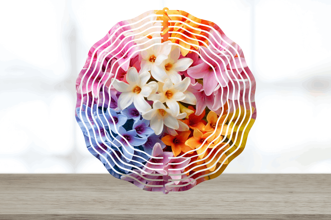 Rainbow Hyacinth Flowers Wind Spinner Bundle