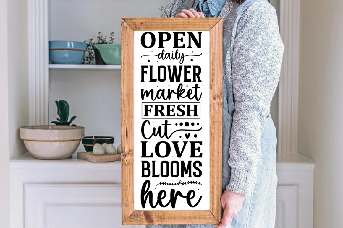 Flower Market Sign SVG PNG Designs Bundle