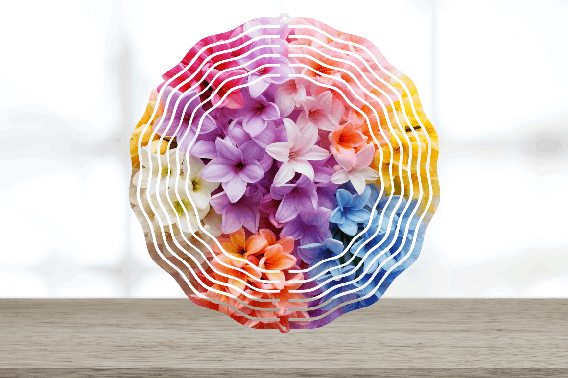 Rainbow Hyacinth Flowers Wind Spinner Bundle