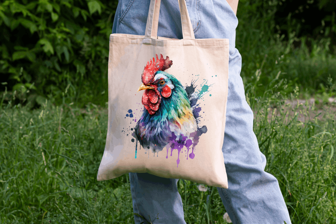 Watercolor Funny Chicken Clipart PNG Bundle