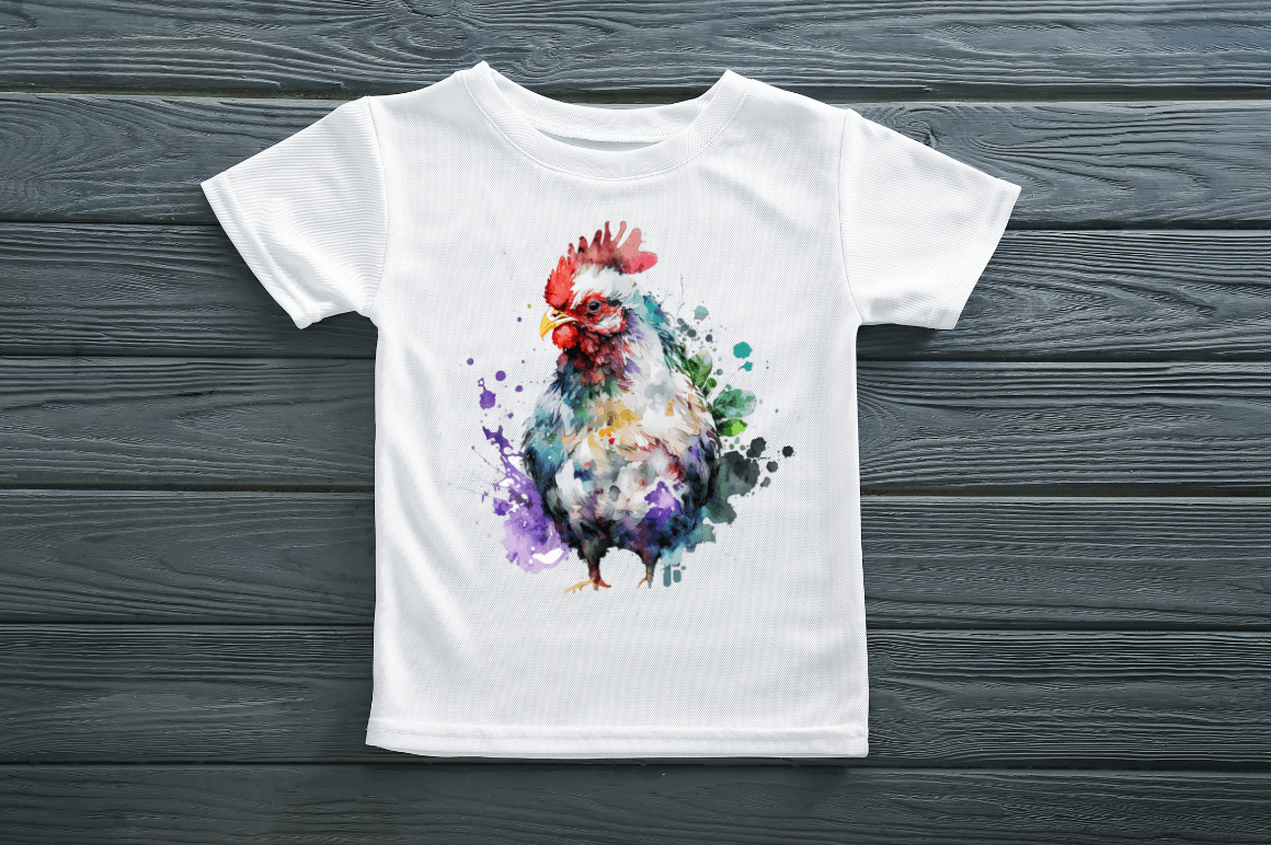 Watercolor Funny Chicken Clipart PNG Bundle