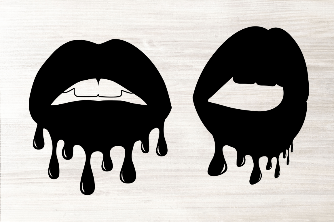 Laser Cut Dripping Lips SVG Bundle