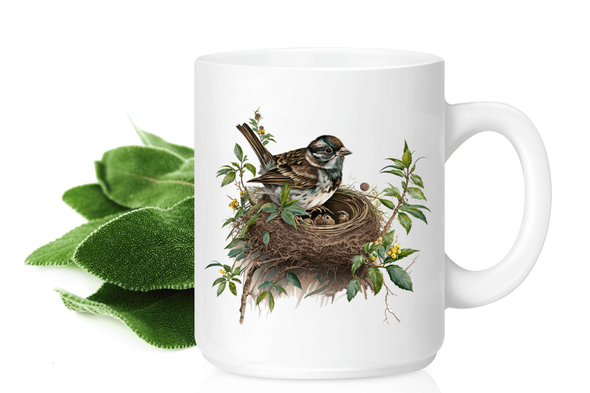 Watercolor Sparrow's Nest Clipart Bundle