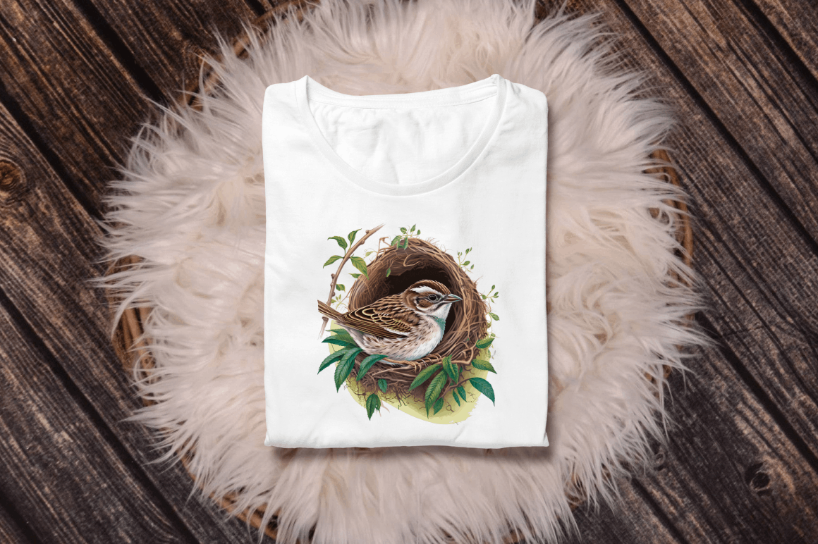 Watercolor Sparrow's Nest Clipart Bundle