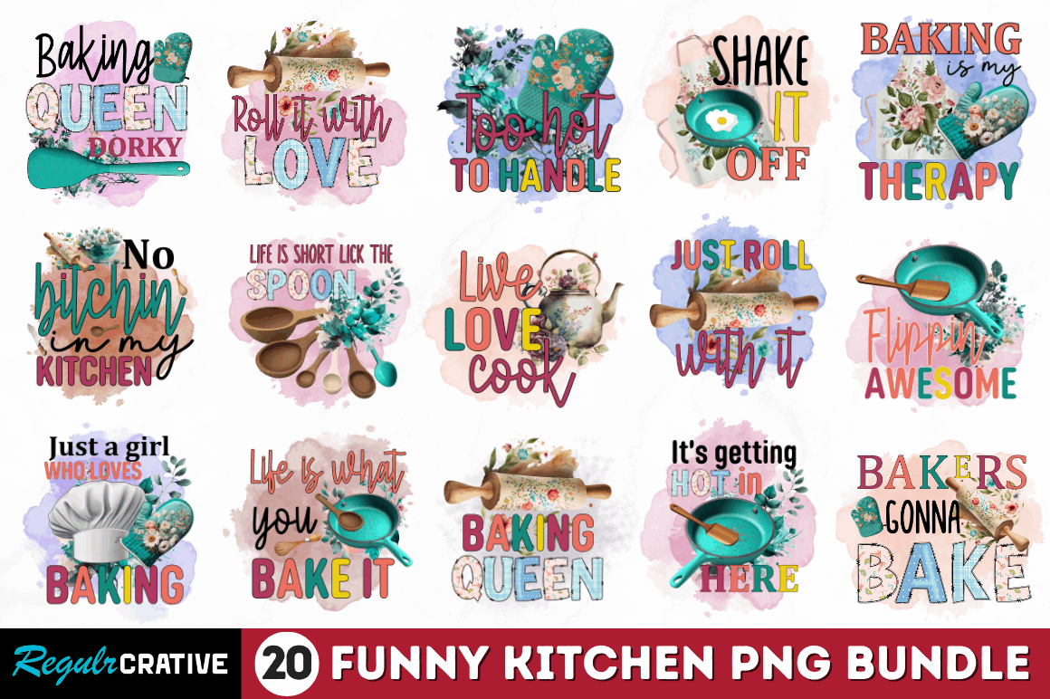 Funny Kitchen Quotes Sublimation Bundle