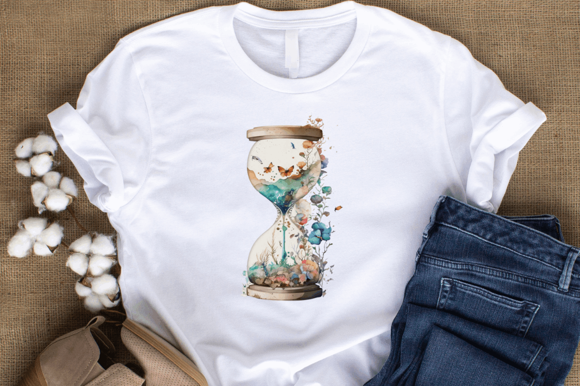 Watercolor Nature Hourglass Clipart