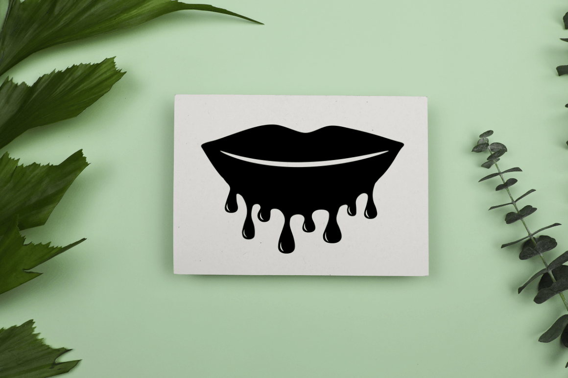 Laser Cut Dripping Lips SVG Bundle