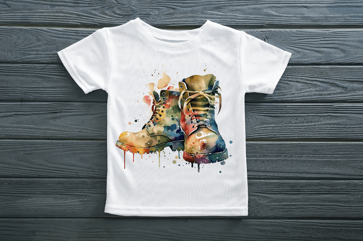 Watercolor Military Boots Clipart Bundle
