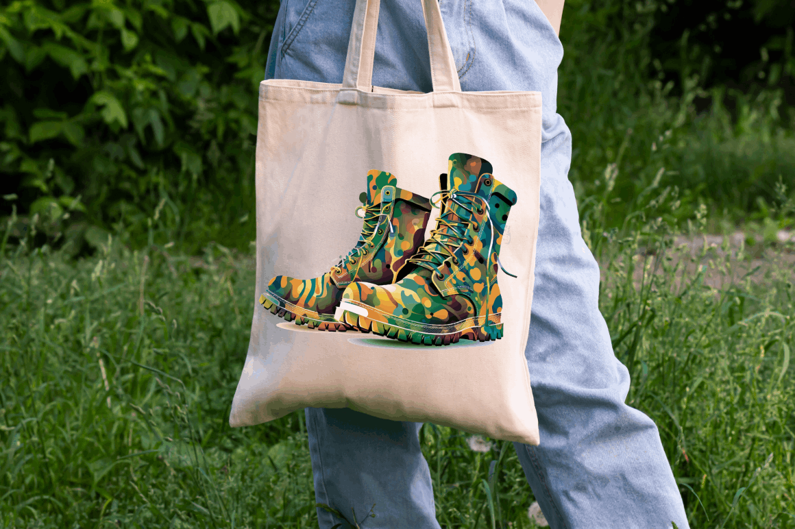 Watercolor Military Boots Clipart Bundle
