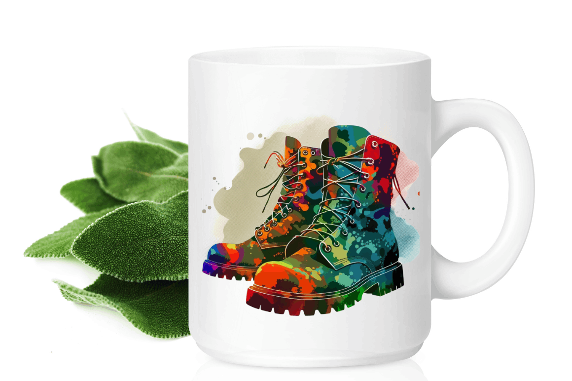 Watercolor Military Boots Clipart Bundle