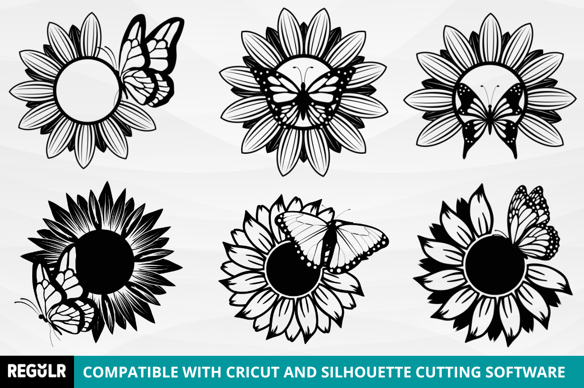 Sunflower Butterfly SVG Bundle