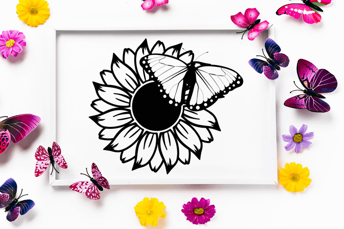 Sunflower Butterfly SVG Bundle