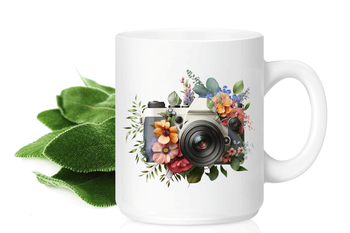Watercolor Floral Camera Clipart Bundle