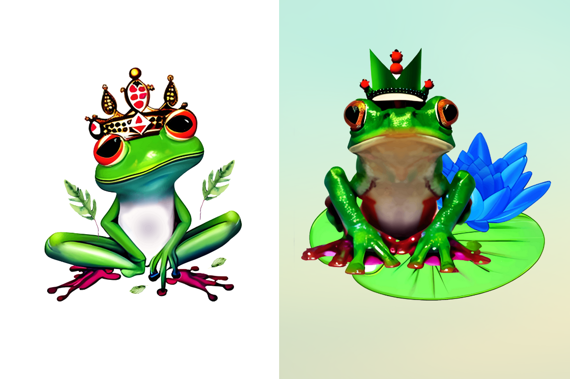 Watercolor The Prince Frog Clipart Bundle