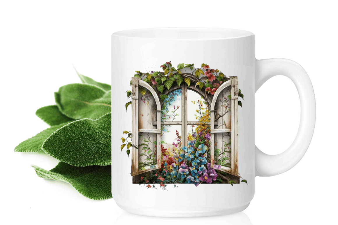 Watercolor Floral Window Clipart Bundle