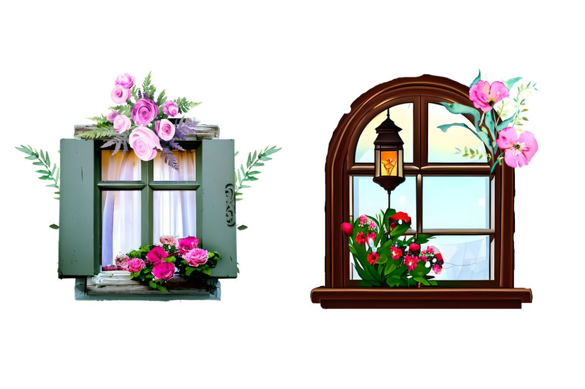 Watercolor Vintage Window Sublimation Bundle