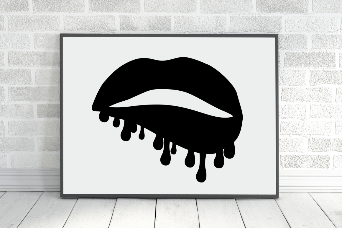 Laser Cut Dripping Lips SVG Bundle