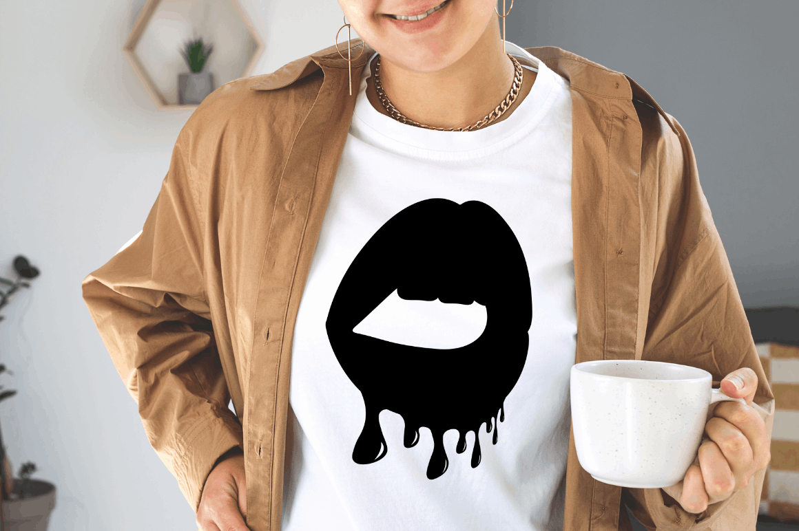 Laser Cut Dripping Lips SVG Bundle