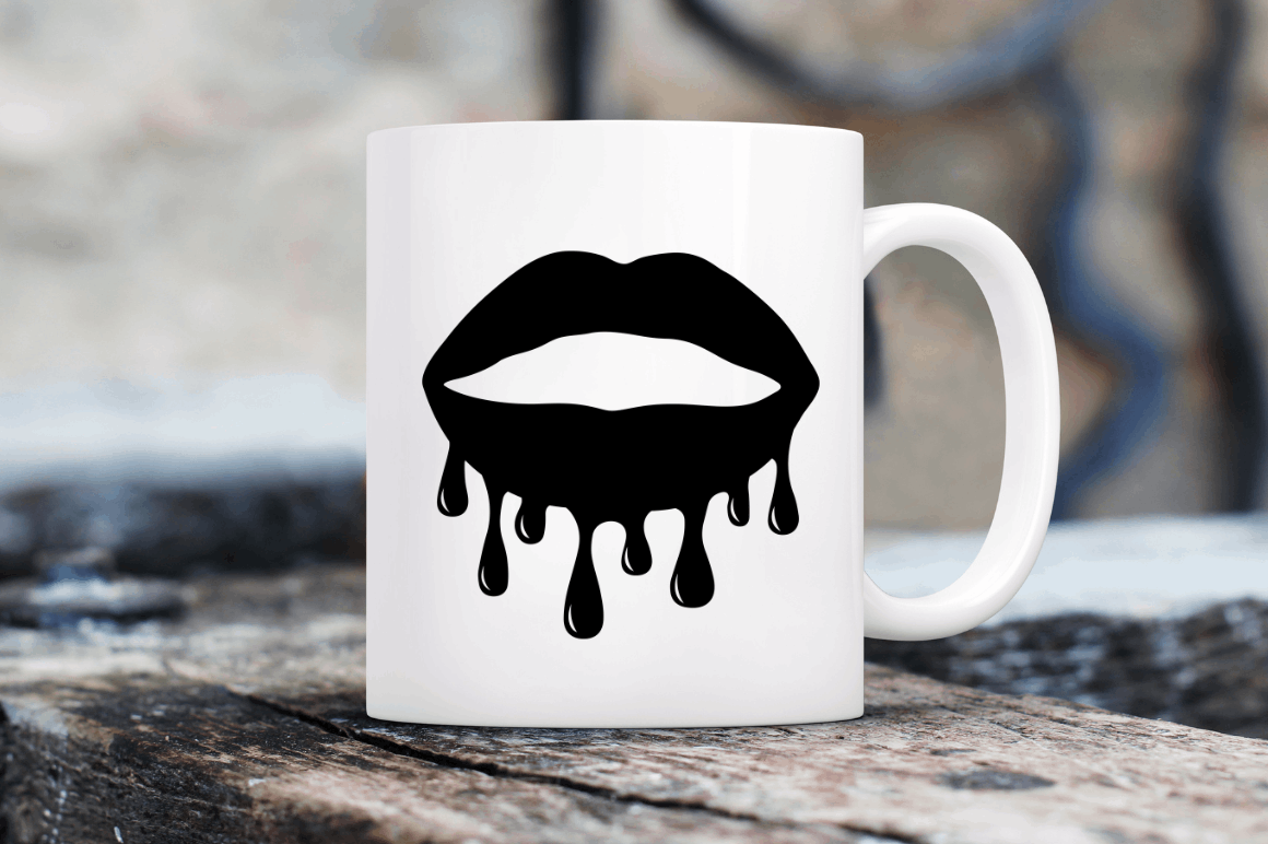 Laser Cut Dripping Lips SVG Bundle