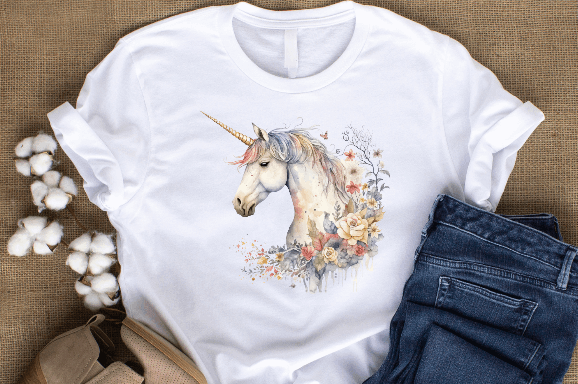 Watercolor Cute Unicorn Clipart Bundle