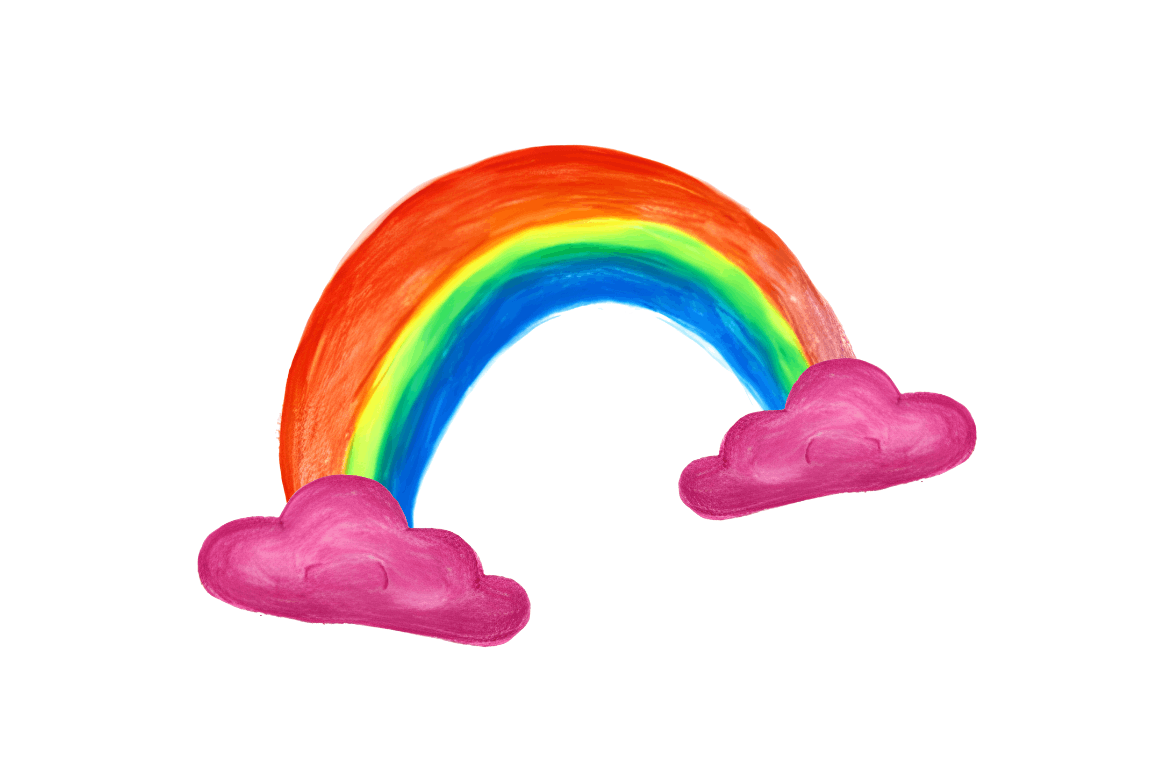 Watercolor Rainbow Doodle Clipart Bundle