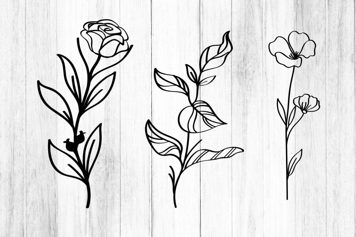Botanical Frame Letter SVG Bundle