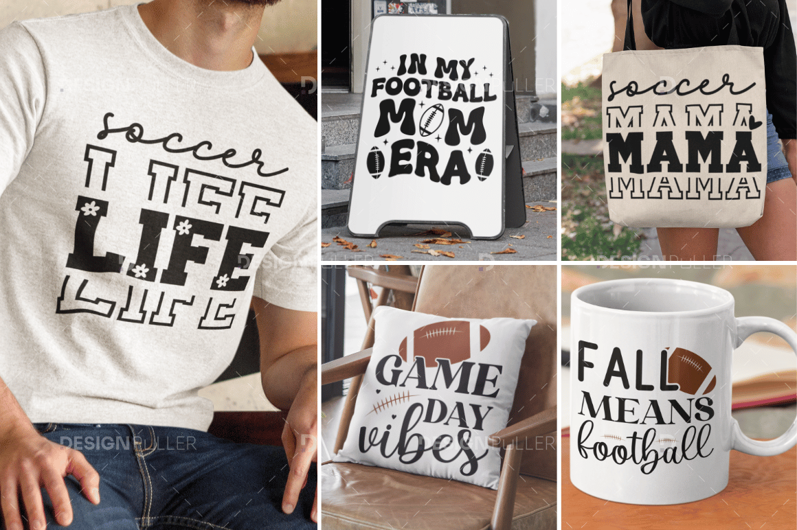 Football SVG Bundle 50 Game Day, Mom & Dad Designs for Cricut