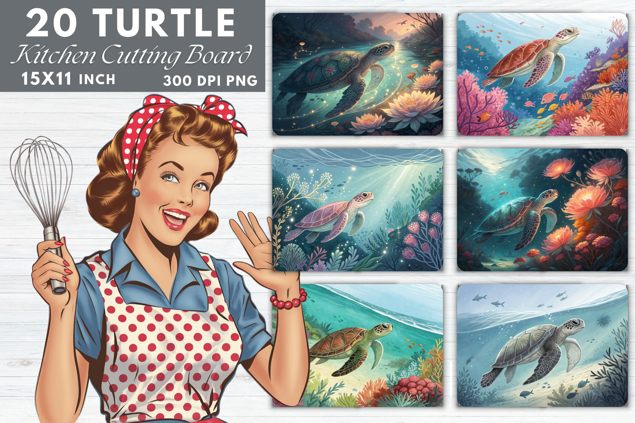 20 Turtle Kitchen Cutting Board Designs