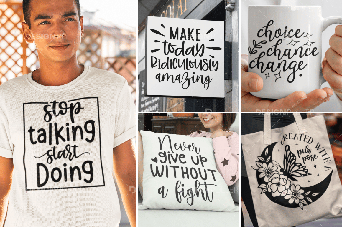 Inspirational Quotes Design Bundle - 50 Designs