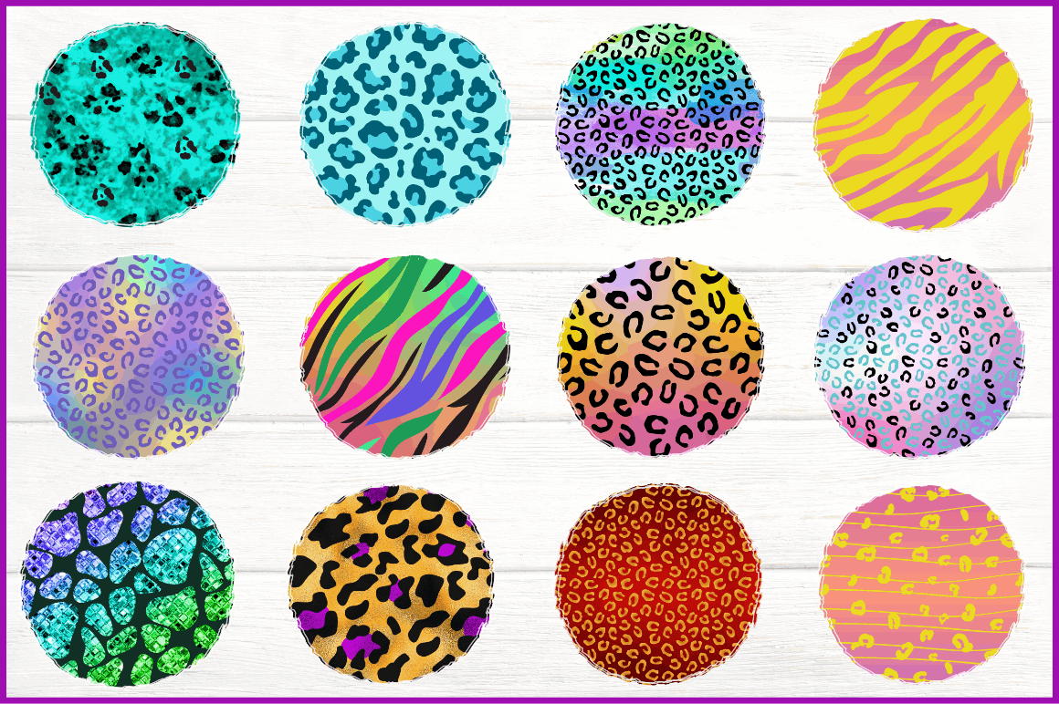 Colorful Animal Print Sublimation Background PNG Bundle