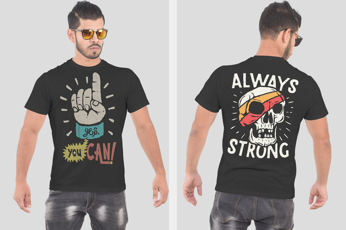 5 Editable Men’s T-Shirt Mock-Ups Bundle – Realistic & Stylish Mock-Up Pack