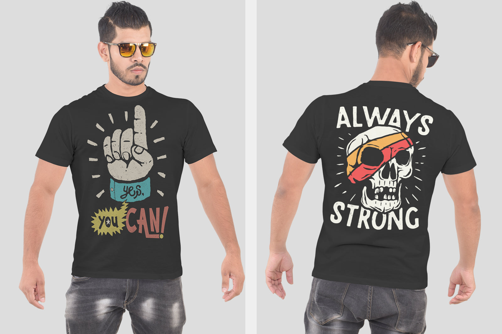 5 Editable Men’s T-Shirt Mock-Ups Bundle – Realistic & Stylish Mock-Up Pack