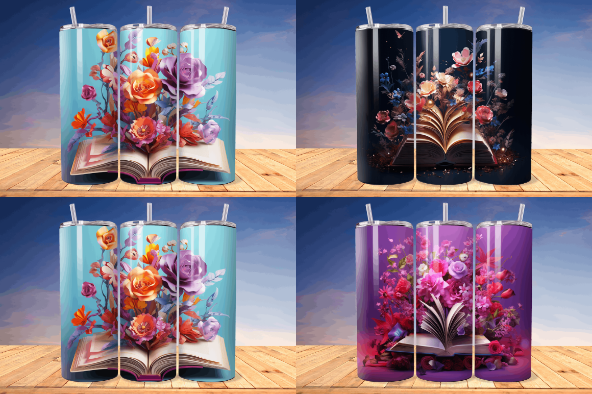3D Book with Flower Tumbler Bundle
