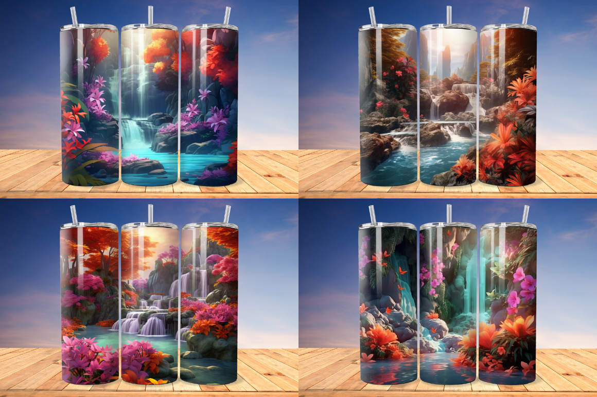 3D Enchanting Waterfall Tumbler Bundle