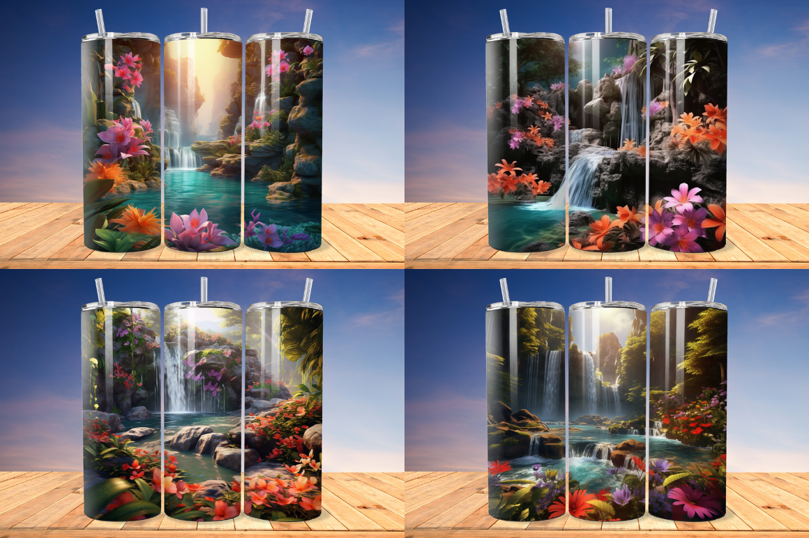3D Enchanting Waterfall Tumbler Bundle