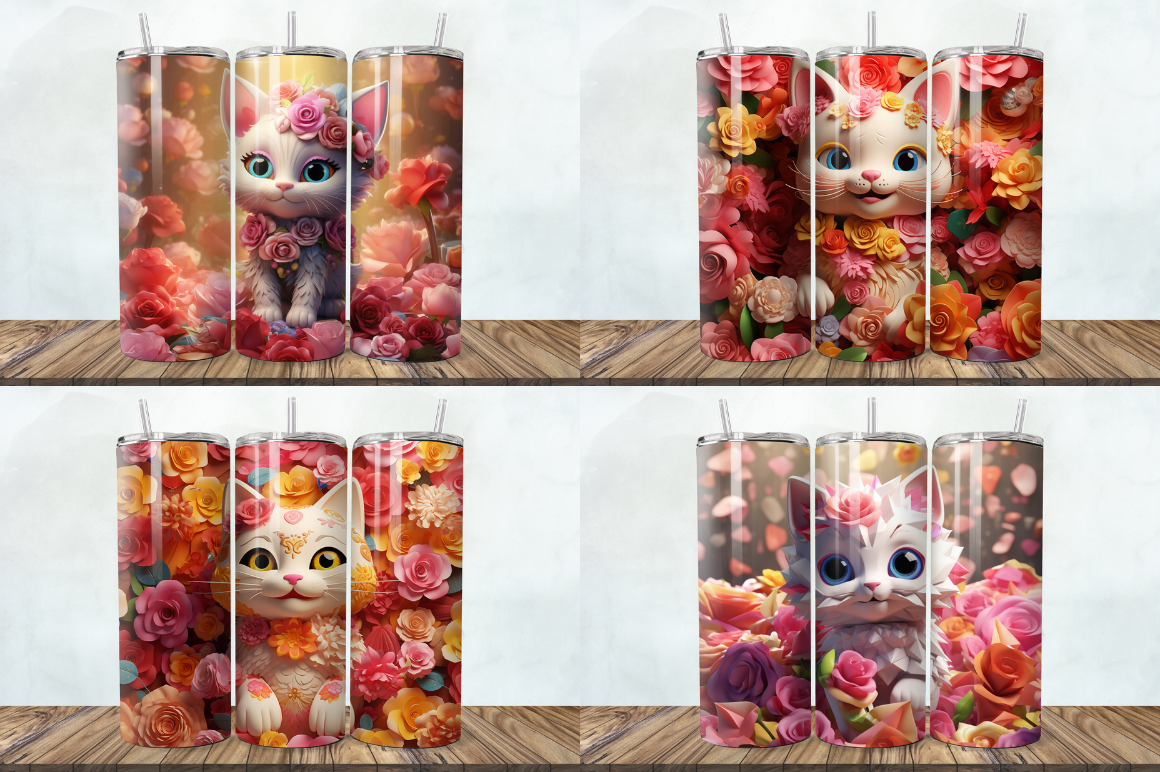 3D Fortune Cat Tumbler Bundle