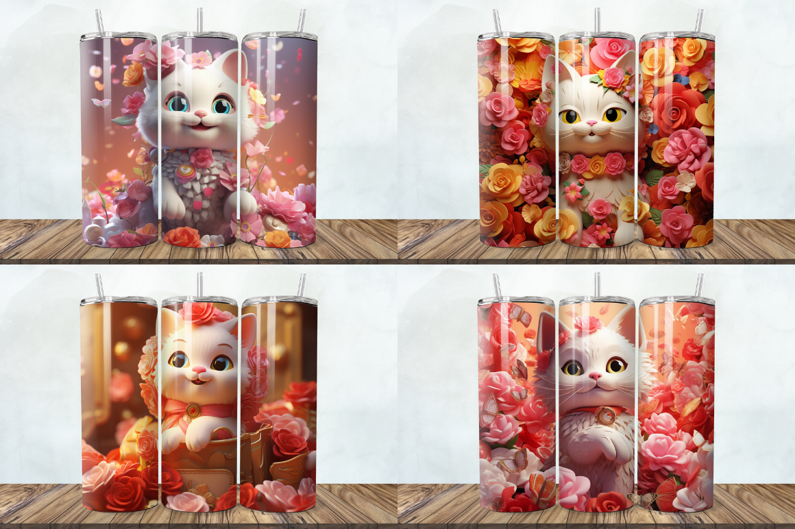 3D Fortune Cat Tumbler Bundle