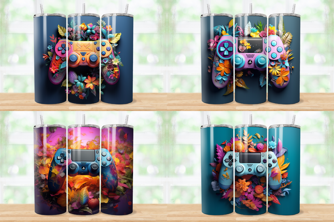 3D Game Controller Tumbler Wrap Bundle
