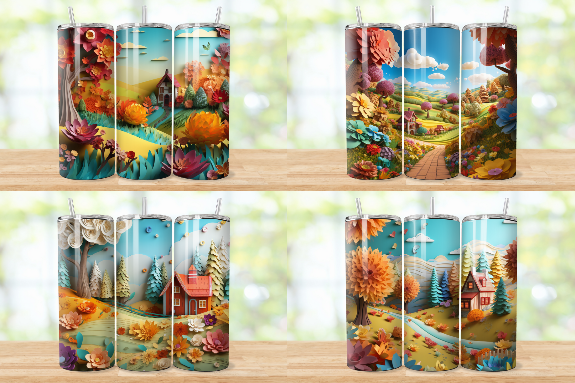 3D Rustic Countryside Tumbler Bundle