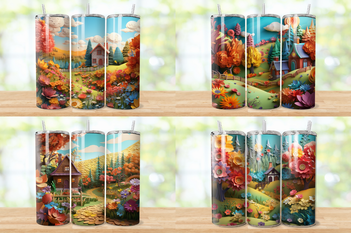 3D Rustic Countryside Tumbler Bundle