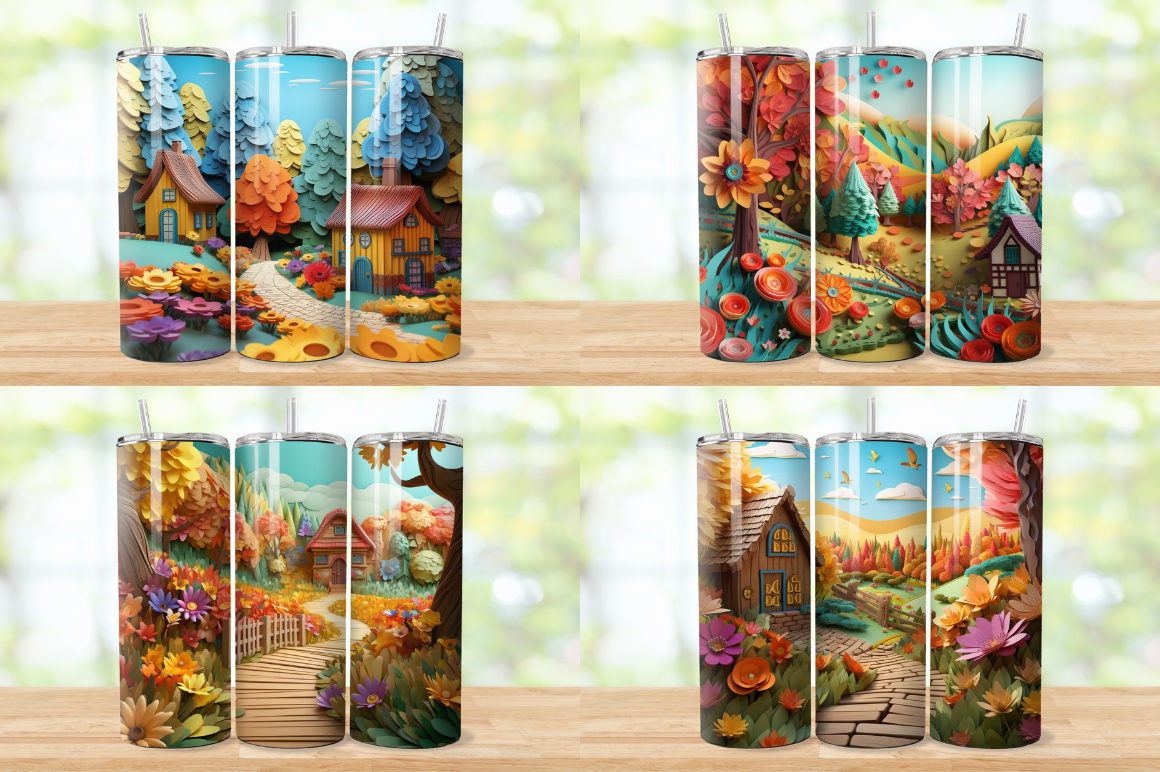 3D Rustic Countryside Tumbler Bundle