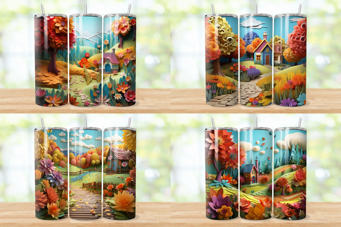 3D Rustic Countryside Tumbler Bundle