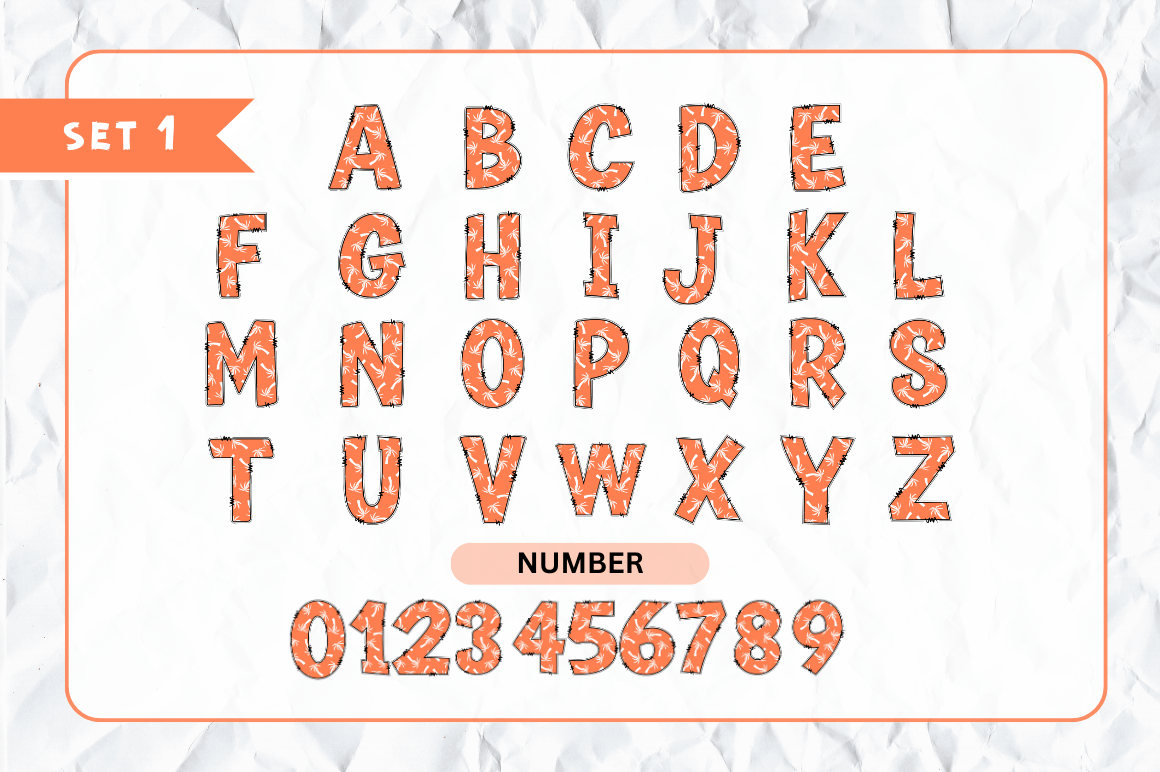 Summer Doodle Alphabet Bundle with Hand Drawn Clipart