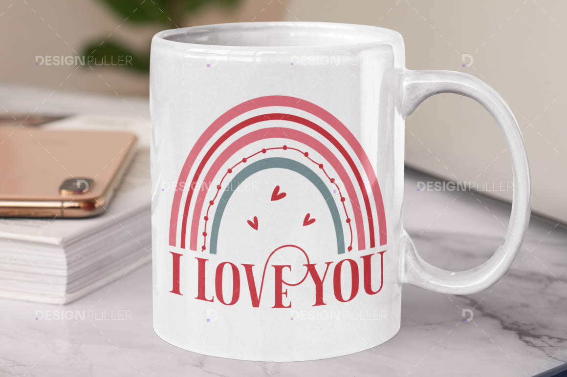 Boho Rainbow Valentine Design Bundle - 50 Designs