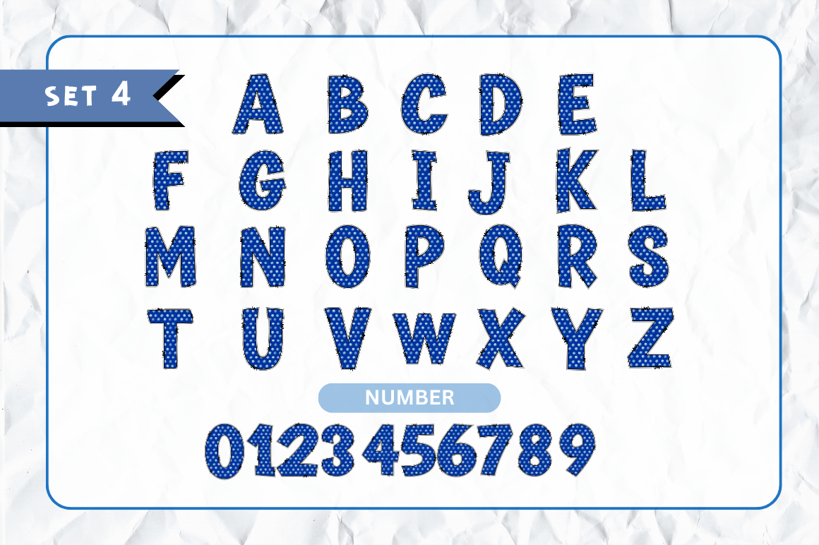 Patriotic Doodle Alphabet Bundle with Hand Drawn Clipart
