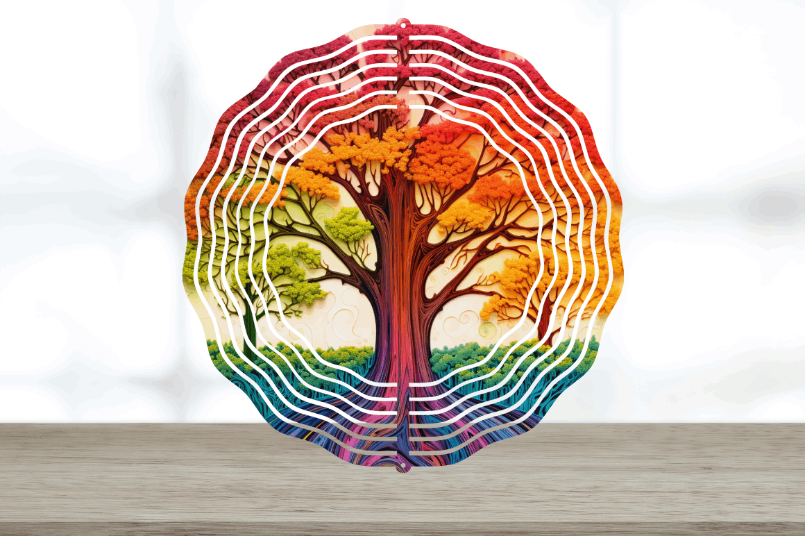  Rainbow Elm Trees Wind Spinner Bundle