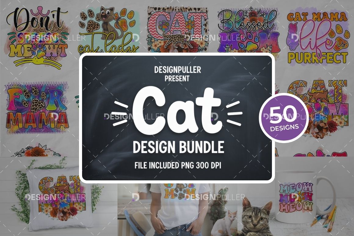 Cat Design Bundle – 50 Designs